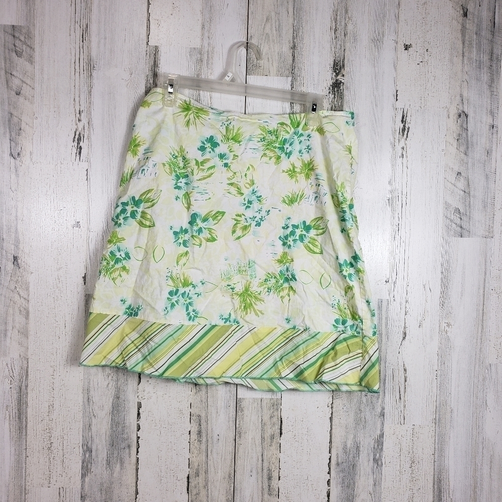 heart soul green yellow skirt juniors size 13